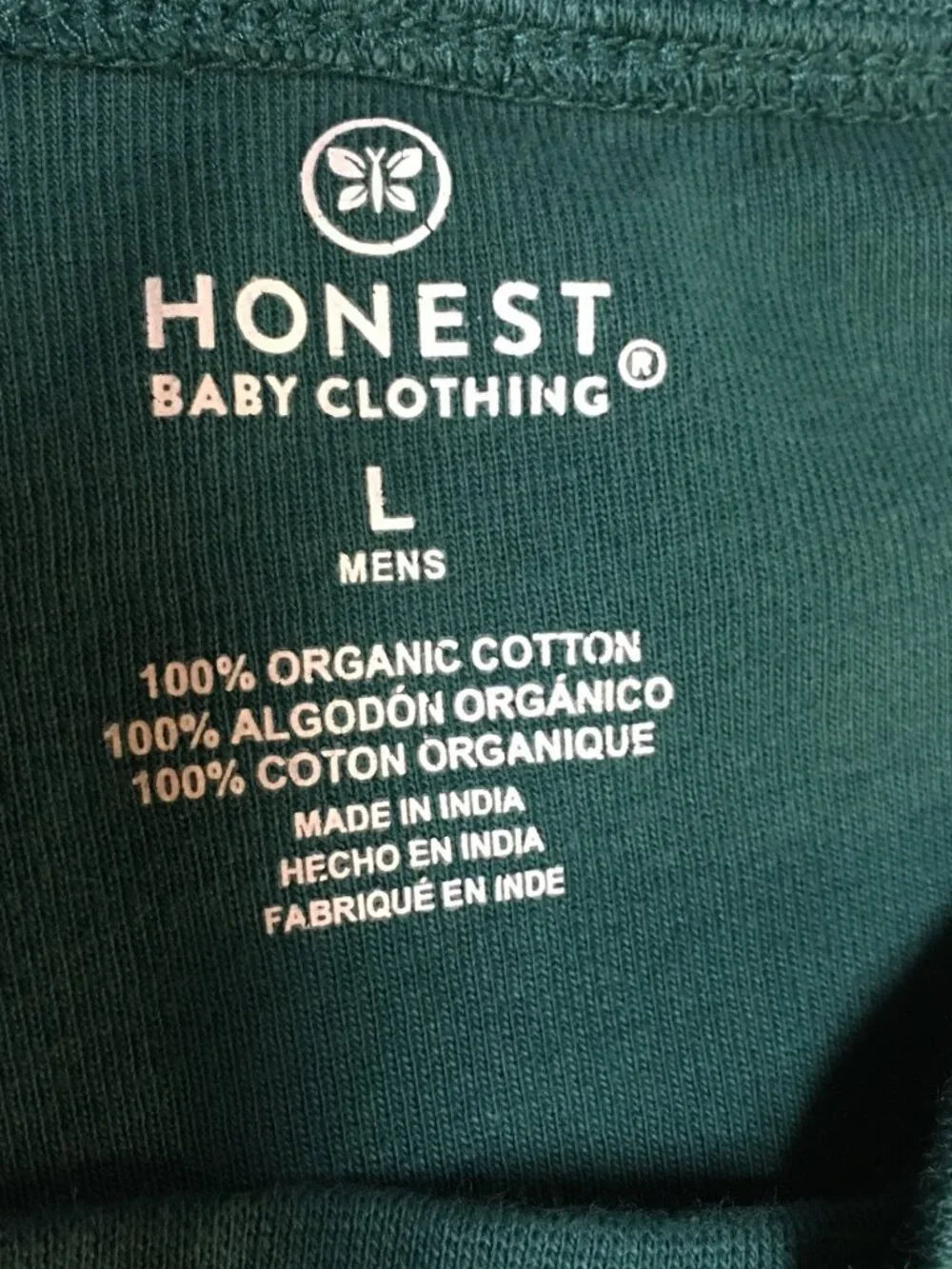Honest Baby Clothing Mens L ORGANIC Shirt Green Henley Knit Cotton Preppy City - Picture 4 of 10